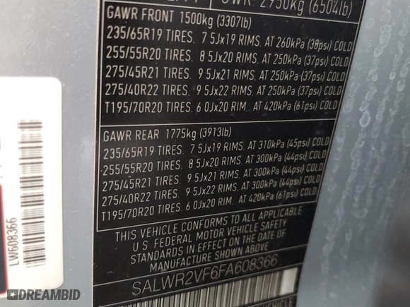 2015 Land Rover Range Rover Sport HSE with VIN SALWR2VF6FA608366, listed as a Copart auction lot 77429604 with 90,131 mi miles and Salvage Title. Bid and sale history available at carsss.com. Image 14.
