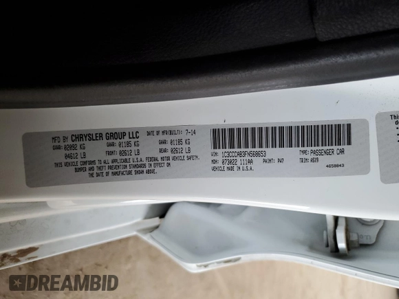 2015 Chrysler 200 Limited with VIN 1C3CCCAB3FN568653, listed as a Copart auction lot 51830395 with 195,498 mi miles and Salvage Title. Bid and sale history available at carsss.com. Image 14.