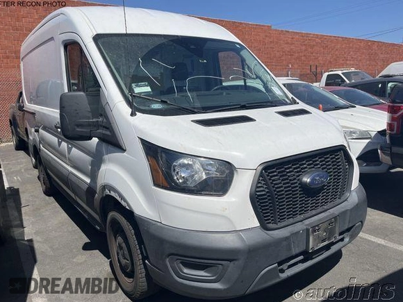 2021 Ford Transit Cargo with VIN 1FTYE1C82MKA94596, listed as a IAAI auction lot 42821368 with 91,455 mi miles and . Bid and sale history available at DreamBid. Image 6.
