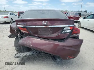 2013 Honda Civic LX with VIN 19XFB2F56DE054256, listed as a Copart auction lot 54928335 with 138,425 mi miles and Salvage title. Bid and sale history available at DreamBid. Image 6.
