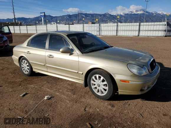 2003 Hyundai Sonata GLS with VIN KMHWF35H33A874765, listed as a Copart auction lot 43804495 with 168,242 mi miles and Salvage Title. Bid and sale history available at carsss.com. Image 4.