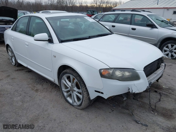 2008 Audi A4 2.0T with VIN WAUDF78E58A046158, listed as a IAAI auction lot 41510500 with 103,664 mi miles. Bid and sale history available at carsss.com. Image 1.