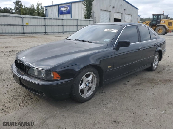 2002 BMW 5 Series 525iA with VIN WBADT43462GZ96684, listed as a Copart auction lot 75773484 with 0 mi miles and Salvage Title. Bid and sale history available at carsss.com. Image 1.