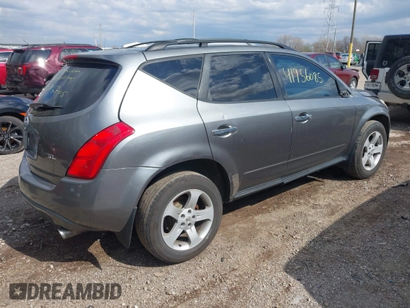 2005 Nissan Murano SE with VIN JN8AZ08T05W301823, listed as a IAAI auction lot 41956085 with 138,811 mi miles and . Bid and sale history available at DreamBid. Image 4.