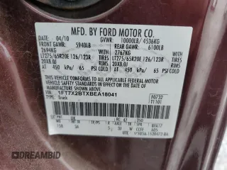 2011 Ford F-250 XL with VIN 1FT7X2BTXBEA18041, listed as a Copart auction lot 41991455 with 111,915 mi miles and Salvage Title. Bid and sale history available at DreamBid. Image 14.