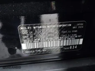 2024 Mitsubishi Outlander ES with VIN JA4J3UA88RZ074065, listed as a IAAI auction lot 41451179 with 3,338 mi miles. Bid and sale history available at carsss.com. Image 9.