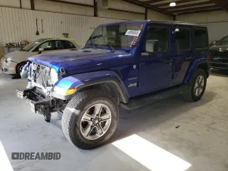 2018 Jeep Wrangler Unlimited Sahara with VIN 1C4HJXEGXJW313893, listed as a Copart auction lot 49895945 with 113,480 mi miles and Salvage Title. Bid and sale history available at carsss.com. Image 1.