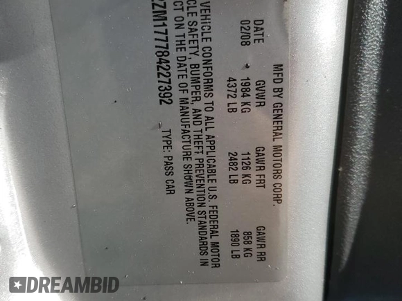 2008 Pontiac G6 GXP with VIN 1G2ZM177784227392, listed as a Copart auction lot 47466325 with 139,712 mi miles and Salvage Title. Bid and sale history available at carsss.com. Image 15.