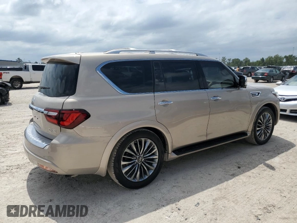 2019 Infiniti QX80 LUXE with VIN JN8AZ2NE2K9229566, listed as a Copart auction lot 71170974 with 58,629 mi miles and Salvage Title. Bid and sale history available at carsss.com. Image 3.