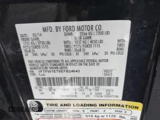 2014 Ford F-150 XL with VIN 1FTFW1ET5EFB24643, listed as a IAAI auction lot 42201896 with 248,920 mi miles and . Bid and sale history available at DreamBid. Image 9.
