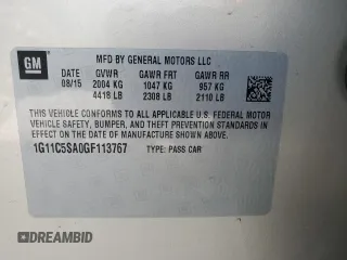 2016 Chevrolet Malibu Limited LT with VIN 1G11C5SA0GF113767, listed as a Copart auction lot 68106594 with 0 mi miles and Salvage Title. Bid and sale history available at carsss.com. Image 12.