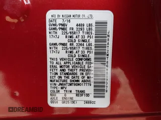 2016 Nissan Rogue S with VIN JN8AT2MT8GW017779, listed as a IAAI auction lot 41969444 with 57,001 mi miles. Bid and sale history available at carsss.com. Image 9.