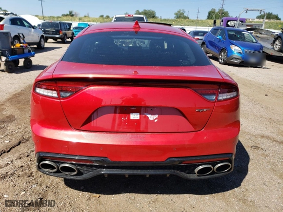 2022 Kia Stinger GT1 with VIN KNAE45LCXN6104896, listed as a Copart auction lot 70620744 with 44,171 mi miles and Salvage Title. Bid and sale history available at carsss.com. Image 6.