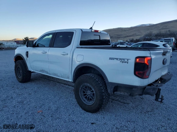 2024 Ford Ranger LARIAT with VIN 1FTER4KH0RLE09682, listed as a Copart auction lot 87898935 with 16,595 mi miles and Salvage Title. Bid and sale history available at carsss.com. Image 2.