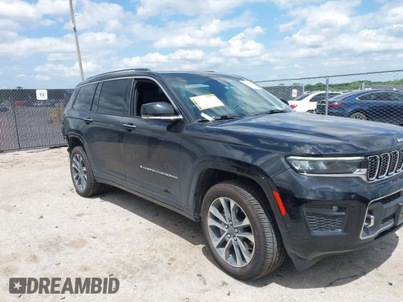 2021 Jeep Grand Cherokee Overland with VIN 1C4RJKDG2M8132417, listed as a IAAI auction lot 42108830 with 38,092 mi miles and . Bid and sale history available at DreamBid. Image 1.