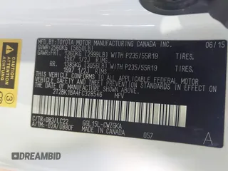 2015 Lexus RX 350 with VIN 2T2BK1BA4FC328546, listed as a IAAI auction lot 42311074 with 67,812 mi miles and . Bid and sale history available at DreamBid. Image 9.
