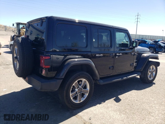 2020 Jeep Wrangler Unlimited Sahara with VIN 1C4HJXEGXLW209908, listed as a Copart auction lot 49409625 with 73,352 mi miles and Salvage title. Bid and sale history available at DreamBid. Image 3.