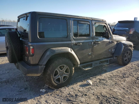 2019 Jeep Wrangler Unlimited Sport with VIN 1C4HJXDG2KW661948, listed as a Copart auction lot 83554374 with 0 mi miles and Salvage Title. Bid and sale history available at carsss.com. Image 3.