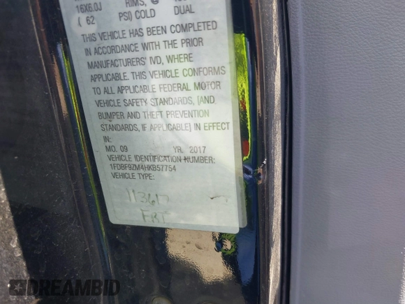 2017 Ford Transit с VIN 1FDBF9ZM4HKB57754, выставлен на аукционе IAAI как лот 42370336 с пробегом 118 195 миль миль и . История ставок и продаж доступна на DreamBid. Изображение 9.