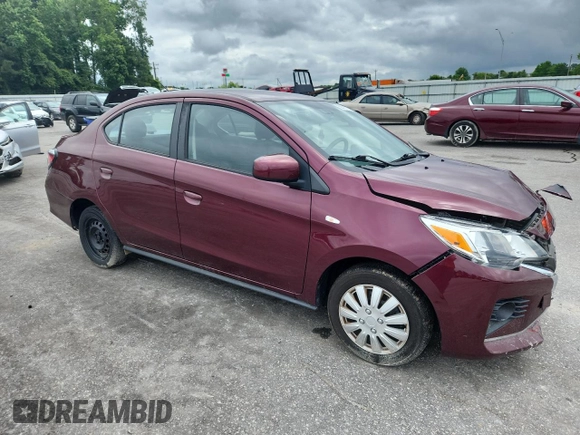 2021 Mitsubishi Mirage ES with VIN ML32FUFJXMHF00744, listed as a Copart auction lot 58791135 with 52,444 mi miles and Salvage title. Bid and sale history available at DreamBid. Image 4.