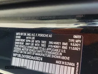 2024 Porsche Cayenne S with VIN WP1BL2AY8RDA60824, listed as a Copart auction lot 46112105 with 24,957 mi miles and Salvage title. Bid and sale history available at DreamBid. Image 13.
