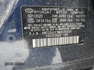 2021 Genesis G70 3.3T with VIN KMTG34LE3MU074503, listed as a Copart auction lot 41836875 with 40,556 mi miles and Salvage title. Bid and sale history available at DreamBid. Image 12.