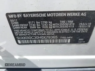 2017 BMW X5 xDrive35i z VIN 5UXKR0C30H0X79365, wystawiony jako IAAI lot #42209393 z przebiegiem Nie podano mil oraz . Historia ofert i sprzedaży dostępna na DreamBid. Obrazek 9.