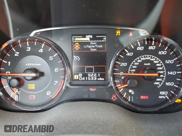 2018 Subaru WRX Premium with VIN JF1VA1B6XJ9815190, listed as a Copart auction lot 72771474 with 41,533 mi miles and Salvage Title. Bid and sale history available at carsss.com. Image 9.