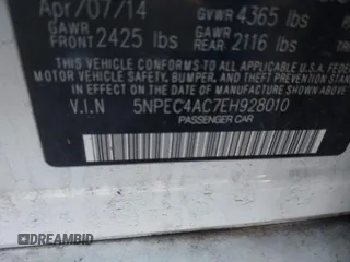 2014 Hyundai Sonata SE with VIN 5NPEC4AC7EH928010, listed as a IAAI auction lot 41618074 with 92,403 mi miles and . Bid and sale history available at DreamBid. Image 9.