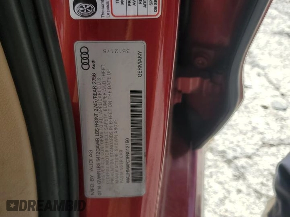 2015 Audi A6 3.0L TDI Prestige with VIN WAUHMAFC1FN012150, listed as a Copart auction lot 58028474 with 162,372 mi miles and Salvage Title. Bid and sale history available at carsss.com. Image 12.