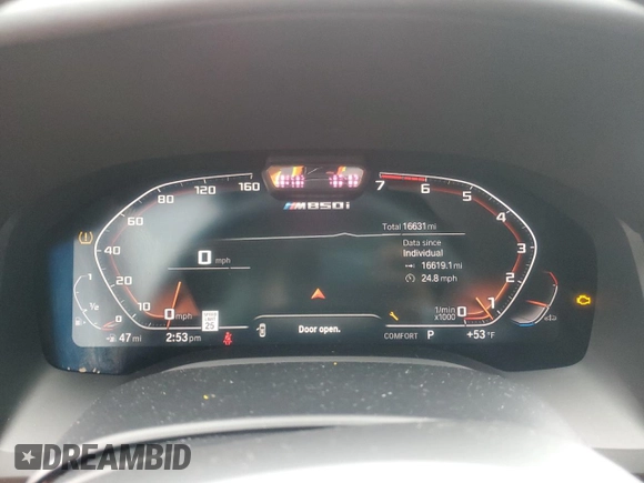 2022 BMW 8 Series M850i z VIN WBAGV8C03NCJ36975, wystawiony jako Copart lot #44008505 z przebiegiem 16 631 mil mil oraz Szkoda całkowita • Salvage title. Historia ofert i sprzedaży dostępna na DreamBid. Obrazek 9.