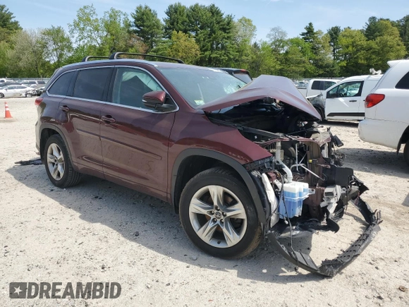 2018 Toyota Highlander Limited with VIN 5TDDZRFH0JS811241, listed as a Copart auction lot 56143515 with Not provided miles and Salvage title. Bid and sale history available at DreamBid. Image 4.