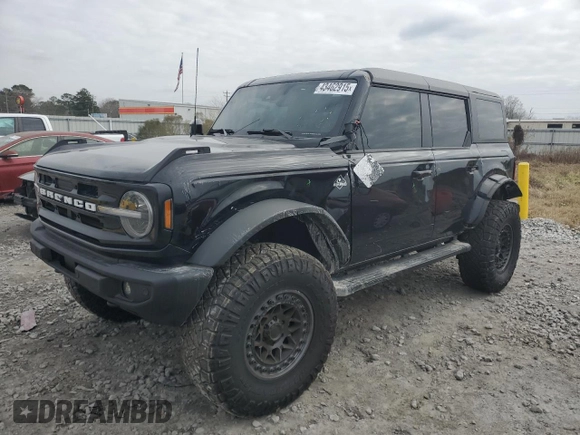 2023 Ford Bronco z VIN 1FMEE5DP5PLB85470, wystawiony jako Copart lot #43462915 z przebiegiem 13 404 mil mil oraz Szkoda całkowita • Salvage title. Historia ofert i sprzedaży dostępna na DreamBid. Obrazek 1.