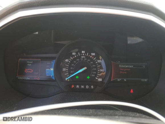 2017 Ford Edge Titanium with VIN 2FMPK3K80HBC69716, listed as a Copart auction lot 44127295 with 105,245 mi miles and Salvage Title. Bid and sale history available at carsss.com. Image 9.