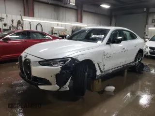 2024 BMW i4 xDrive40 with VIN WBY83FB05RFS83546, listed as a Copart auction lot 45301035 with 10,032 mi miles and Salvage Title. Bid and sale history available at carsss.com. Image 1.