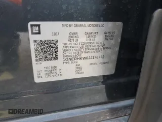 2018 Chevrolet Traverse LT z VIN 1GNERHKW0JJ176772, wystawiony jako Copart lot #57174665 z przebiegiem 130 469 mil mil oraz Szkoda całkowita • Salvage title. Historia ofert i sprzedaży dostępna na DreamBid. Obrazek 12.