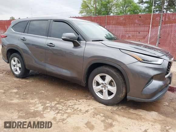 2021 Toyota Highlander L with VIN 5TDCZRAH2MS055113, listed as a IAAI auction lot 41947641 with 58,245 mi miles and . Bid and sale history available at DreamBid. Image 1.