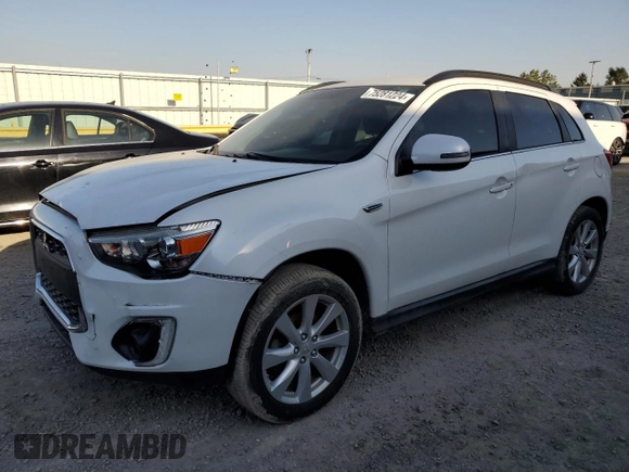 2015 Mitsubishi Outlander Sport 2.4 GT with VIN 4A4AR4AW4FE060744, listed as a Copart auction lot 75281224 with 116,975 mi miles and Clean Title. Bid and sale history available at carsss.com. Image 1.
