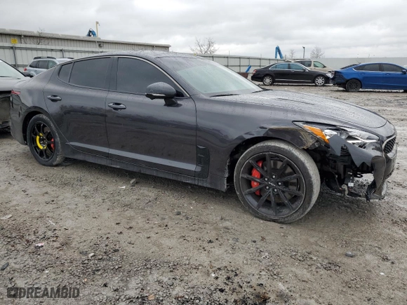 2023 Kia Stinger GT2 with VIN KNAE55LC9P6127666, listed as a Copart auction lot 80554914 with 26,500 mi miles and Salvage Title. Bid and sale history available at carsss.com. Image 4.