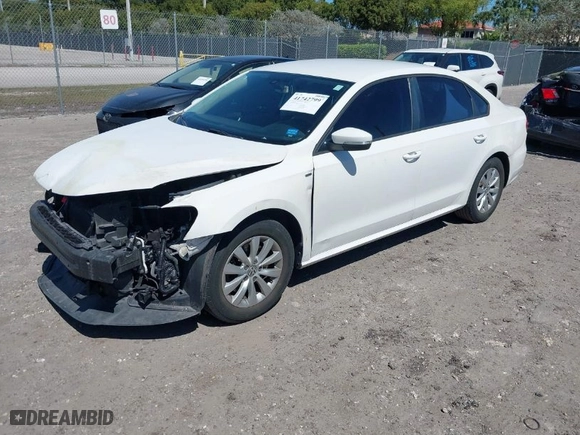 2015 Volkswagen Passat 1.8T S with VIN 1VWAT7A35FC038826, listed as a IAAI auction lot 41742799 with 123,468 mi miles. Bid and sale history available at carsss.com. Image 2.
