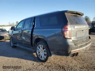 2021 Chevrolet Suburban High Country with VIN 1GNSKGKL0MR100370, listed as a Copart auction lot 42916425 with 100,541 mi miles and Salvage Title. Bid and sale history available at carsss.com. Image 2.