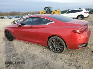 2017 Infiniti Q60 Red Sport 400 with VIN JN1FV7EK9HM610291, listed as a Copart auction lot 45558145 with 56,940 mi miles and Salvage title. Bid and sale history available at DreamBid. Image 2.
