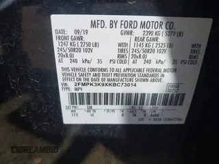 2019 Ford Edge Titanium z VIN 2FMPK3K9XKBC73014, wystawiony jako IAAI lot #42039957 z przebiegiem Nie podano mil oraz . Historia ofert i sprzedaży dostępna na DreamBid. Obrazek 9.
