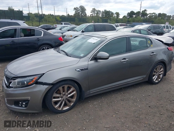 2015 Kia Optima SX Turbo with VIN 5XXGR4A68FG449822, listed as a IAAI auction lot 40480060 with 108,570 mi miles. Bid and sale history available at carsss.com. Image 14.