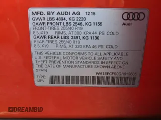 2016 Audi Q3 Premium Plus с VIN WA1EFCFS0GR013605, выставлен на аукционе Copart как лот 47304095 с пробегом 107 176 миль миль и Списание • Salvage title. История ставок и продаж доступна на DreamBid. Изображение 13.