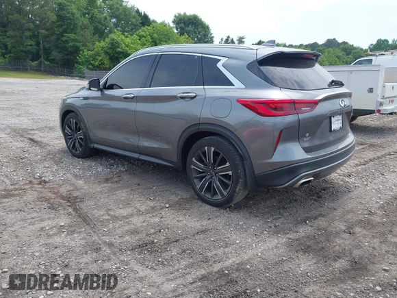 2021 Infiniti QX50 Luxe with VIN 3PCAJ5BA5MF111820, listed as a IAAI auction lot 42253133 with 46,206 mi miles and . Bid and sale history available at DreamBid. Image 3.
