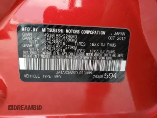 2013 Mitsubishi Outlander SE with VIN JA4AS3AW4DU013085, listed as a Copart auction lot 84697134 with 117,697 mi miles and Salvage Title. Bid and sale history available at carsss.com. Image 15.