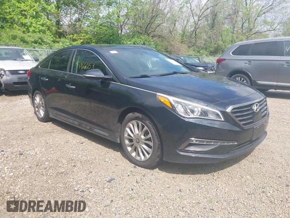 2015 Hyundai Sonata Limited with VIN 5NPE34AF4FH092443, listed as a IAAI auction lot 42166053 with 139,963 mi miles and . Bid and sale history available at carsss.com. Image 1.