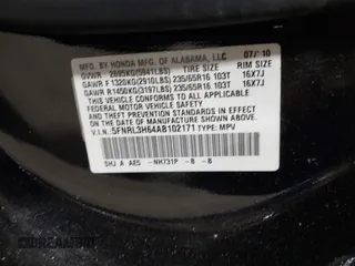 2010 Honda Odyssey EX-L with VIN 5FNRL3H64AB102171, listed as a IAAI auction lot 41966366 with 151,118 mi miles. Bid and sale history available at carsss.com. Image 9.