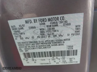 2008 Mercury Mariner with VIN 4M2CU81178KJ06737, listed as a IAAI auction lot 41638001 with 143,895 mi miles. Bid and sale history available at carsss.com. Image 9.